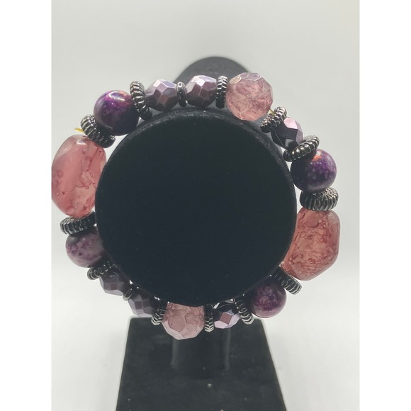 Premier Designs Rhapsody Purple Faux Stones and Silver-Tone Bracelet! - Picture 4 of 7